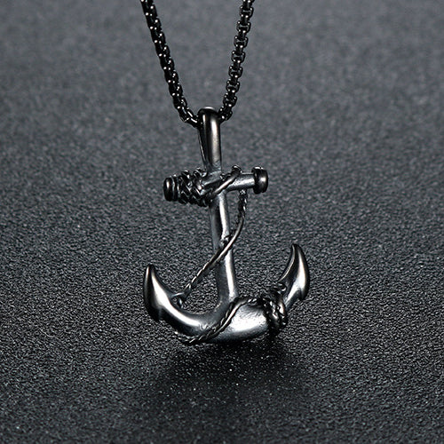 Personalized Retro Stainless Steel Pirate Anchor Pendant for Men and Women in European and American Fashion