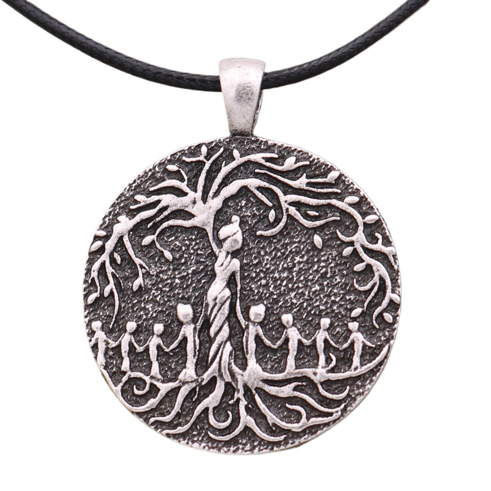 Norse Legacy World Tree Necklace with Eight Children Alloy Pendant