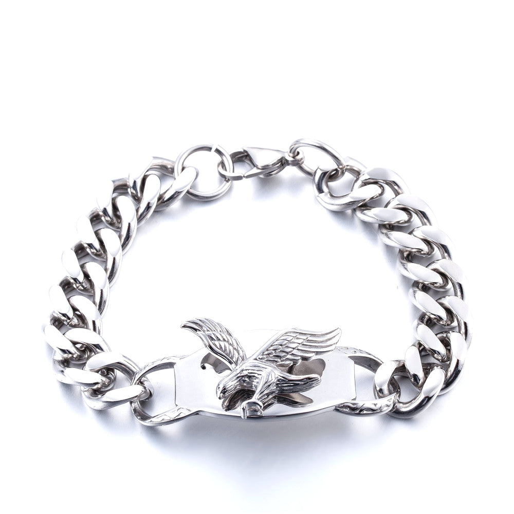 Men's Punk Eagle Titanium Steel Bracelet - European and American Stainless Steel Jewelry Wholesale