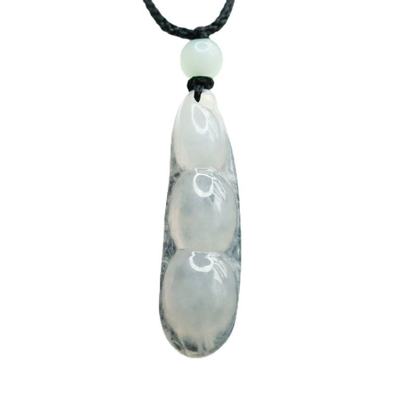 Green Bean Jade Fortune Pendant