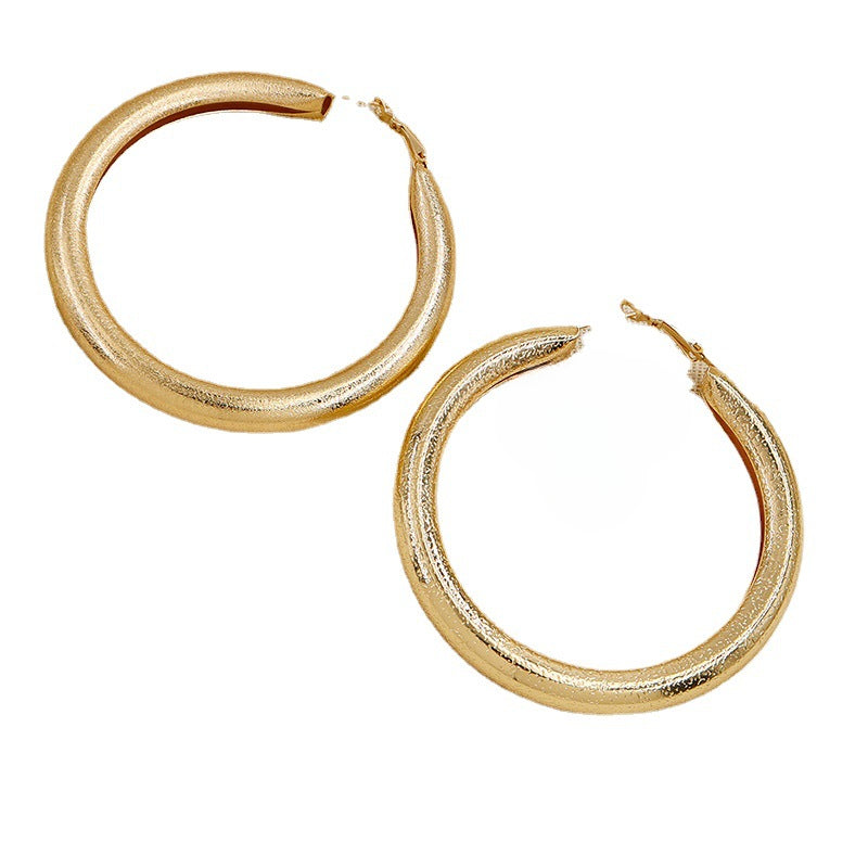 Vibrant Vienna Verve Metal Earrings with Geometric Circle Design