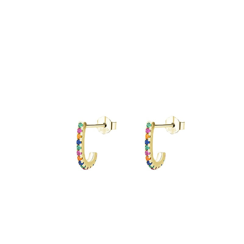 Everyday Genie Sterling Silver Rainbow Zircon Earrings