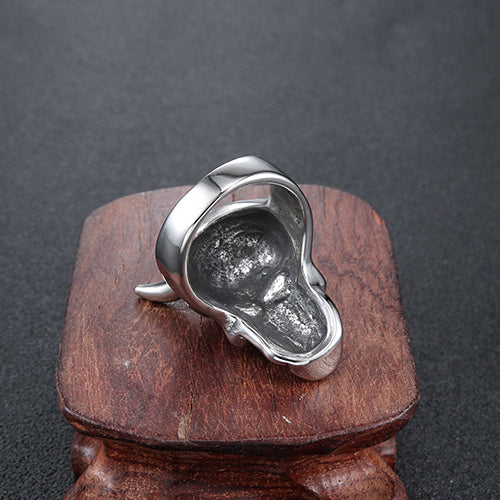 Personalized Vintage Skull Titanium Steel Ring for Men - Oversized Ghost Design