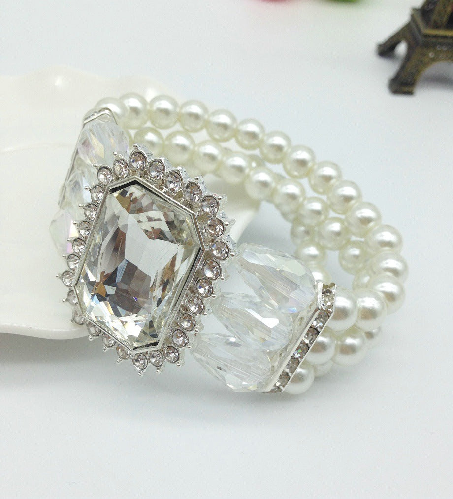 Glass Inlaid Pearl Bracelet - Vienna Verve Collection