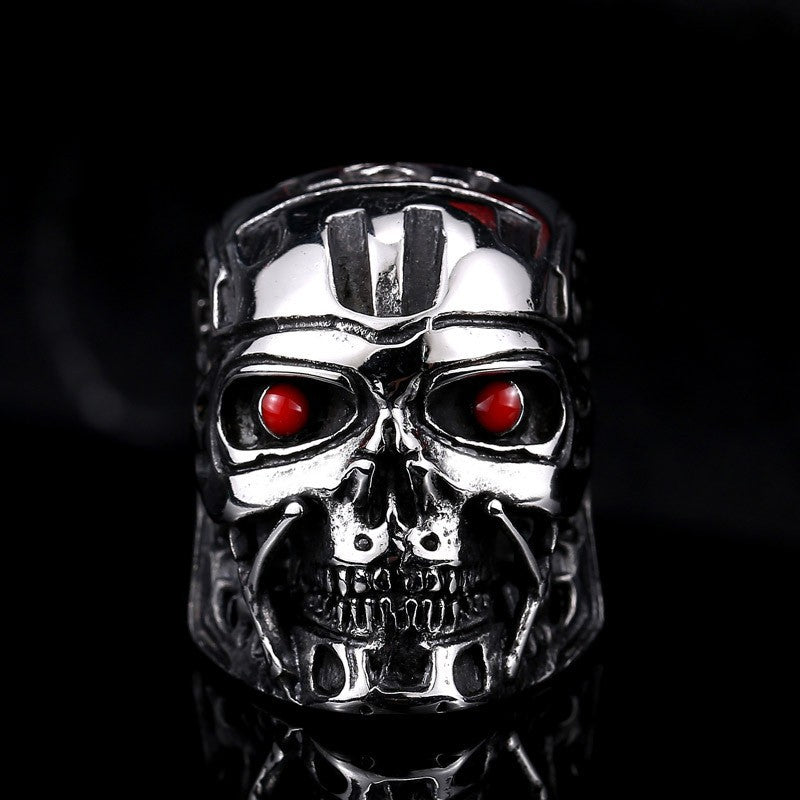 Titanium Steel Genesis Terminator Avatar Ring - Bold Men's Personality Jewelry