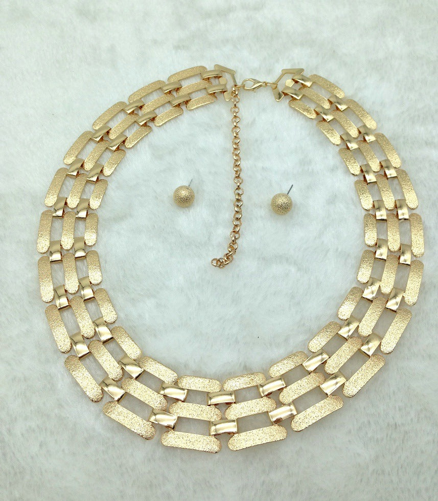 Punk Savanna Rhythms Nubuck Chain Necklace Set