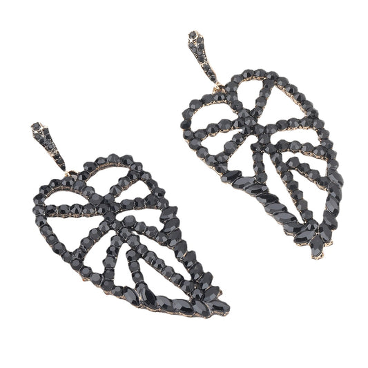 Vintage Leaf Statement Earrings with a Touch of Exaggerated European Charm