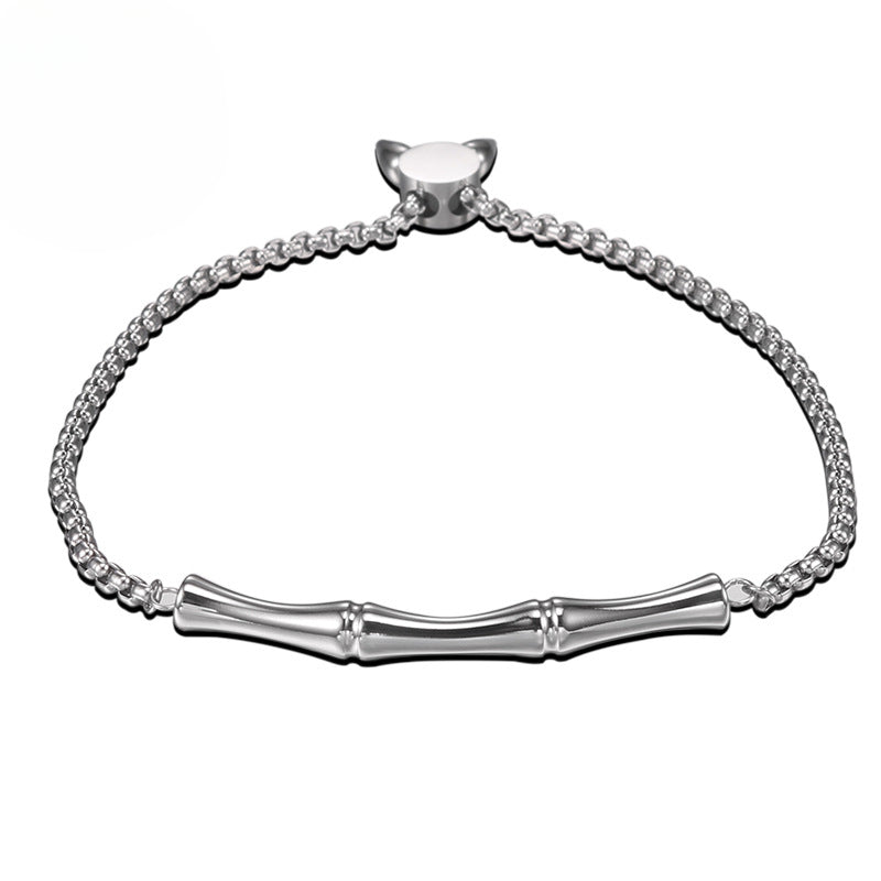 Versatile Bamboo Titanium Steel Bracelet for Women - Chic and Personalized Stainless Steel Jewelry