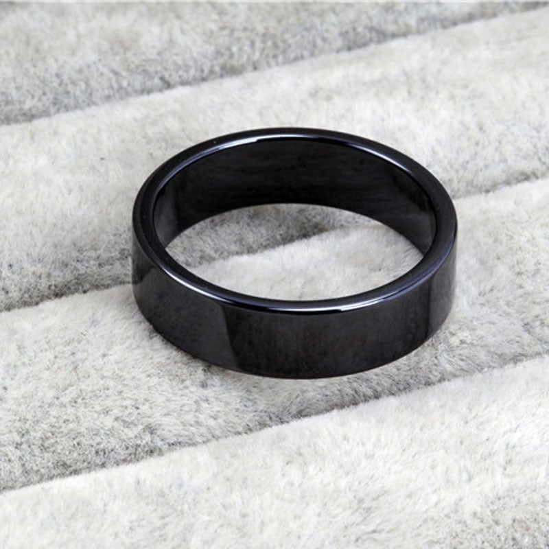 Stylish Black and White Ceramic Couples Ring - Unisex Fashion Jewelry for Men and Women