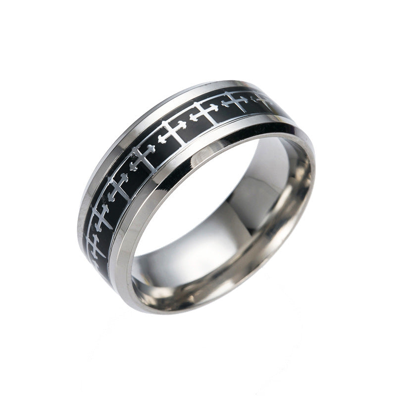 Cross Charm Steel Ring - Planderful Everyday Genie Collection