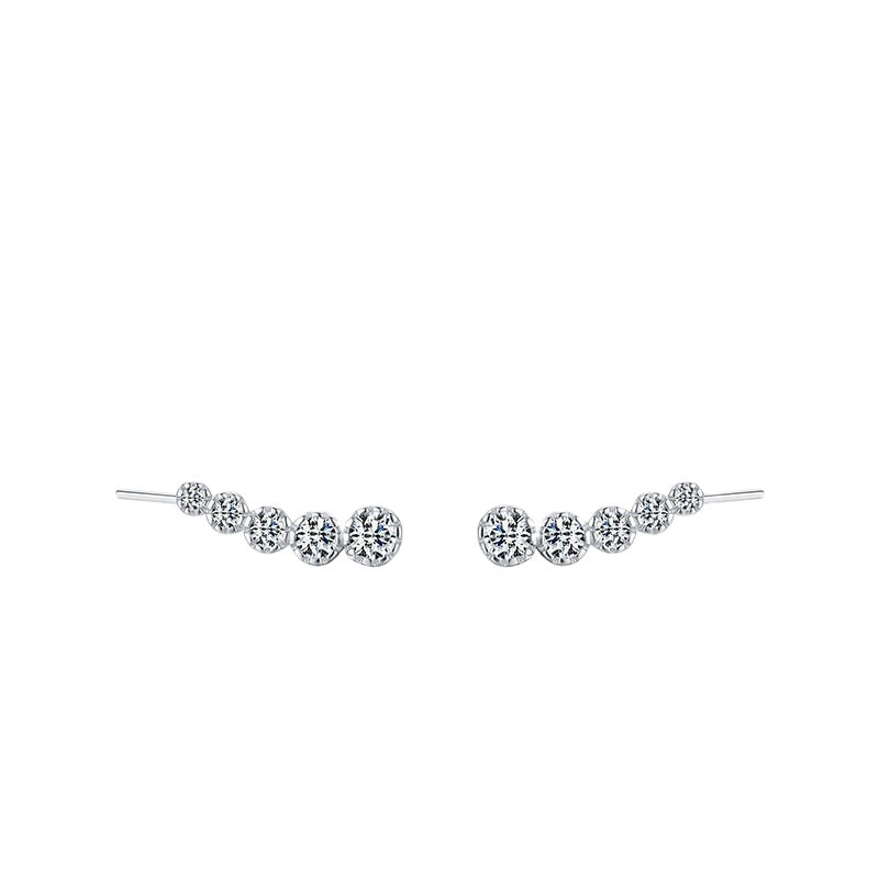 Elegant S925 Sterling Silver Zircon Earrings with Unique Japanese and Korean Design