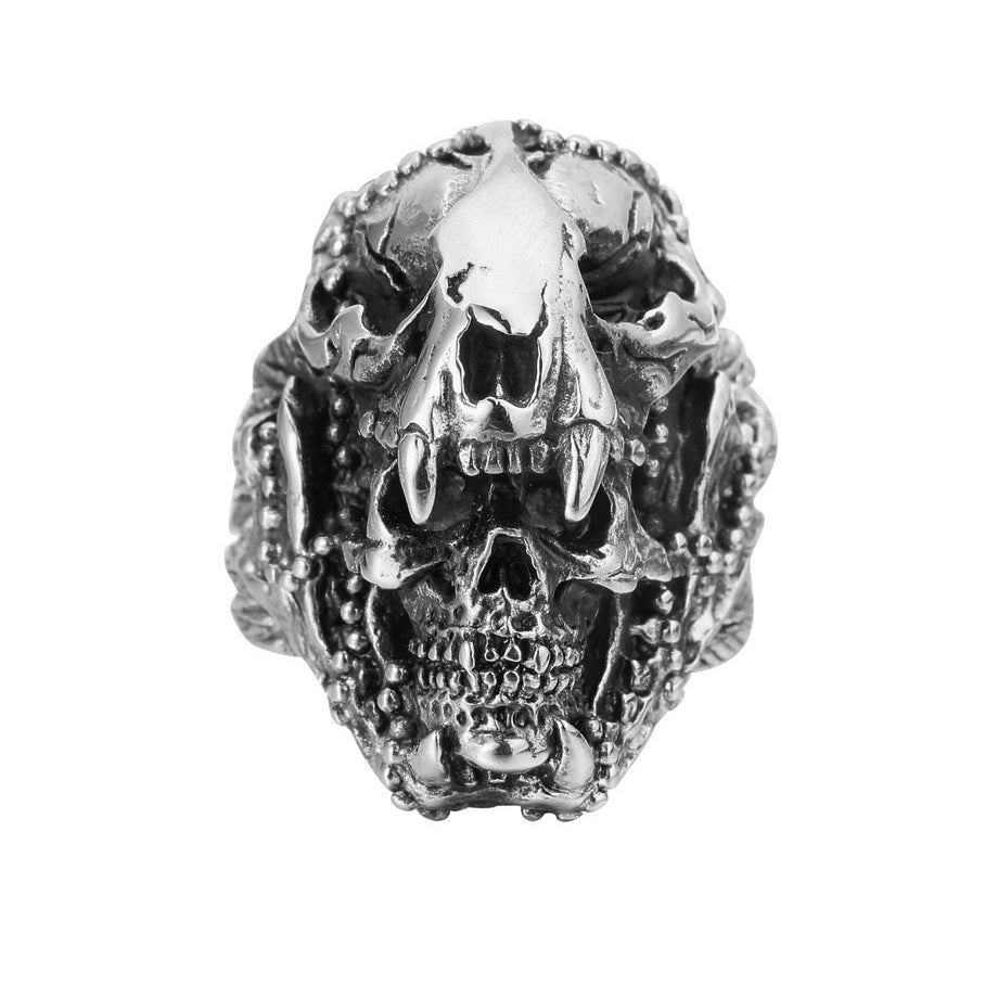 Halloween Monster Skull Titanium Steel Ring for Men