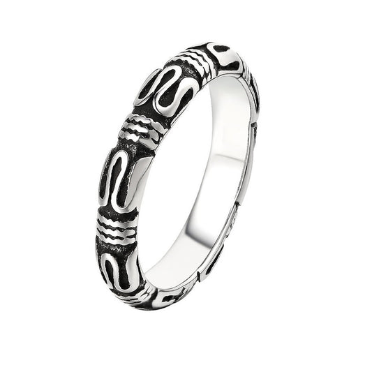 Everyday Genie Retro Titanium Steel Men's Ring