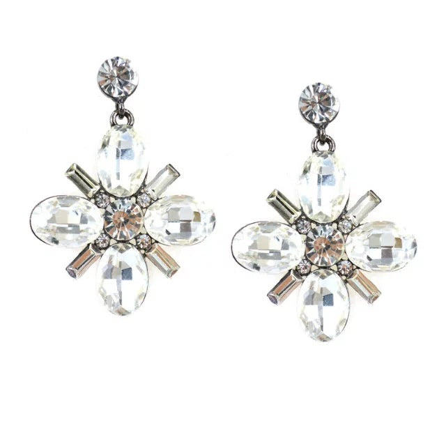 Exquisite Crystal Geometric Earrings - Vienna Verve Collection