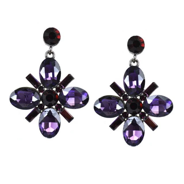 Exquisite Crystal Geometric Earrings - Vienna Verve Collection