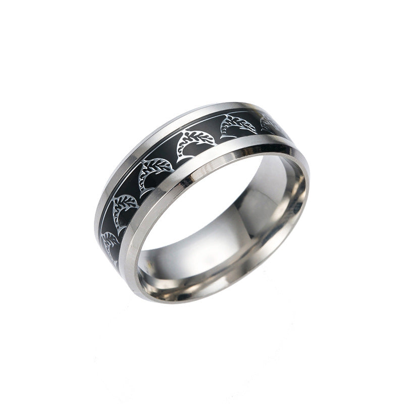 Dolphin Pattern Handcrafted Steel Ring with Personalized Design