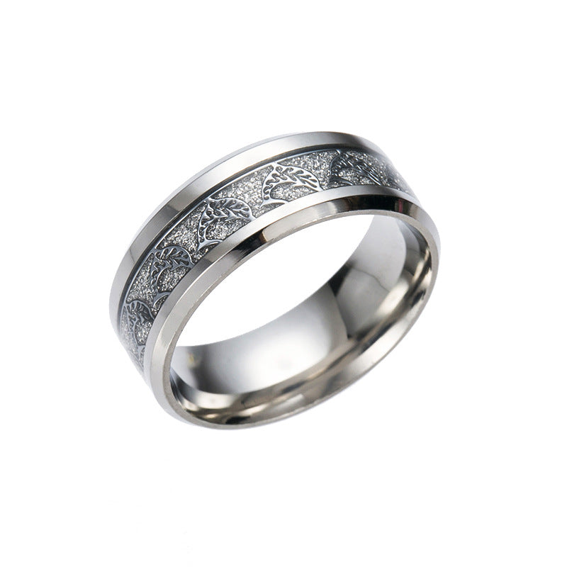 Dolphin Pattern Handcrafted Steel Ring with Personalized Design