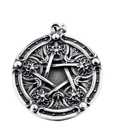 Wholesale Viking Skull Pentagram Pendant for Men in Titanium Steel - Cross-Border Foreign Trade Jewelry