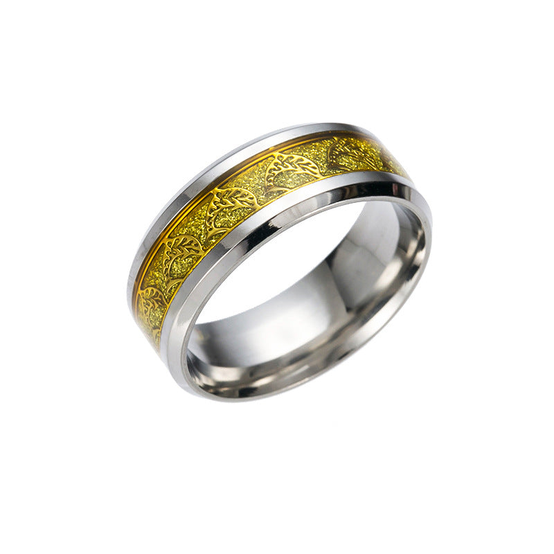 Dolphin Pattern Handcrafted Steel Ring with Personalized Design