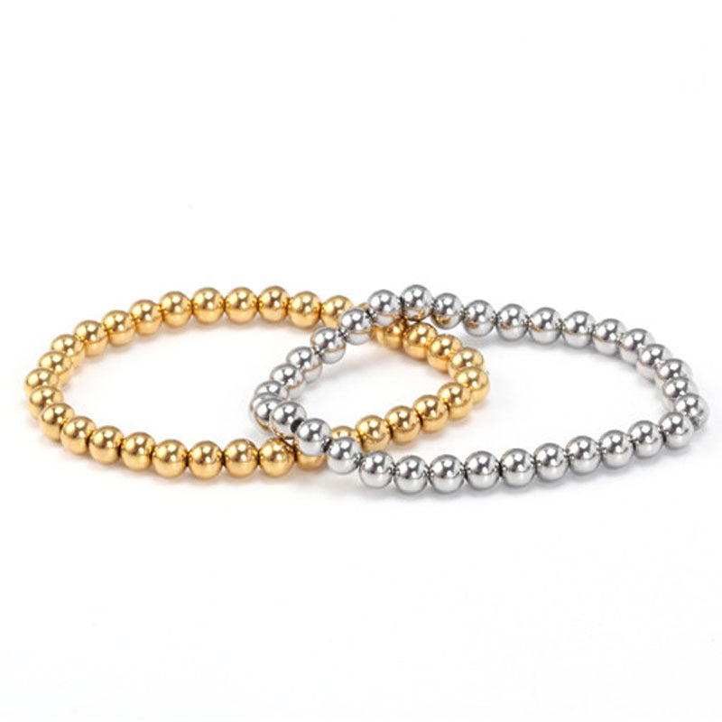 Titanium Steel Bead Bracelet - Fashion-Forward Elegance for Modern Girls