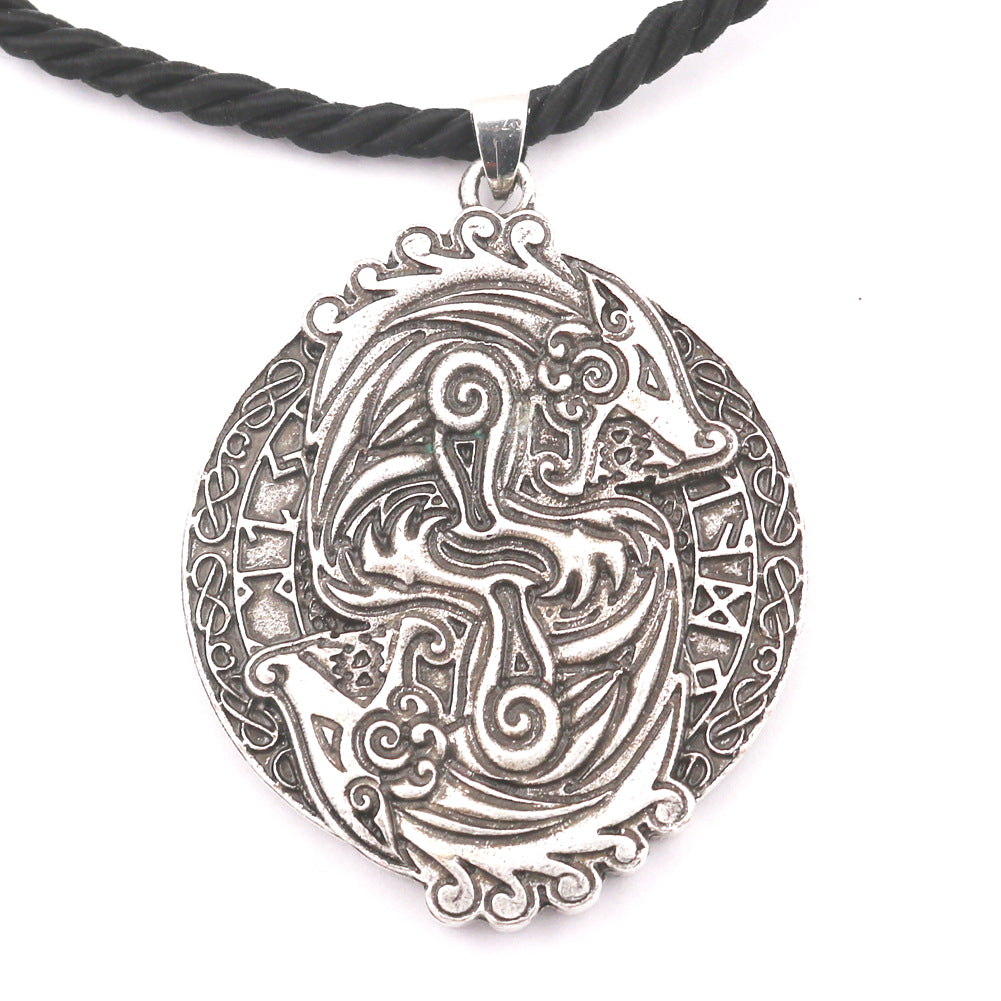 Nordic Legacy Viking Necklace with Metal Bibcock Pendant