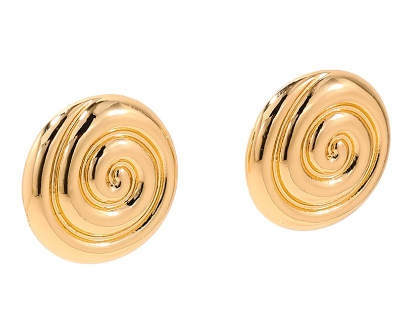 Metallic Vortex Circle Earrings - Vienna Verve Collection