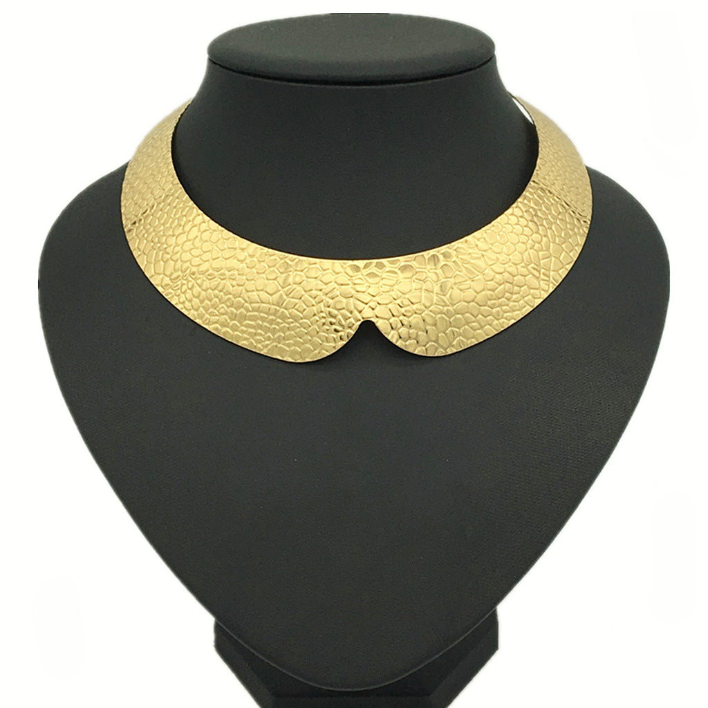 Savanna Rhythms Metal Embossed Choker Necklace