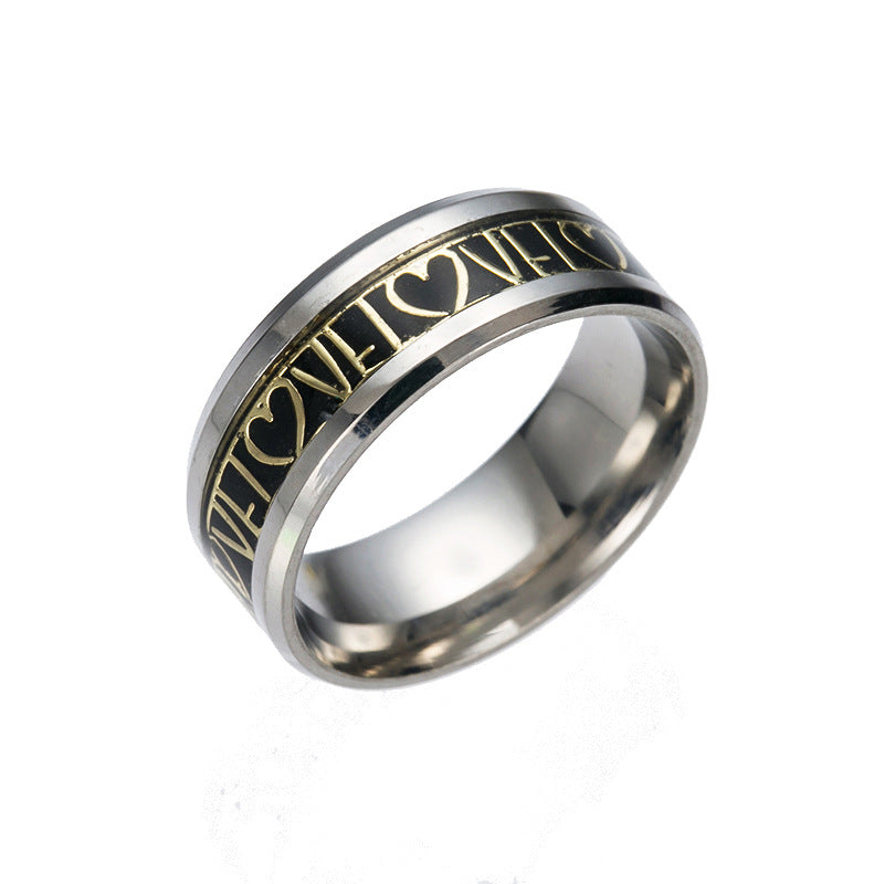 Romantic Love Letter Couple Rings - Steel Rings for Him