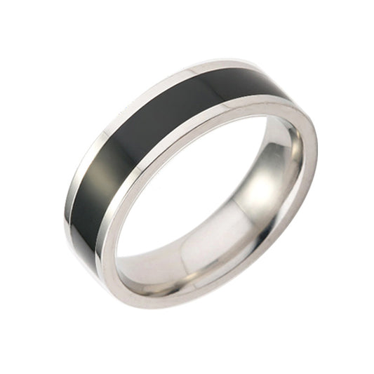 Black and White Titanium Couple Ring Set - Everyday Genie Collection