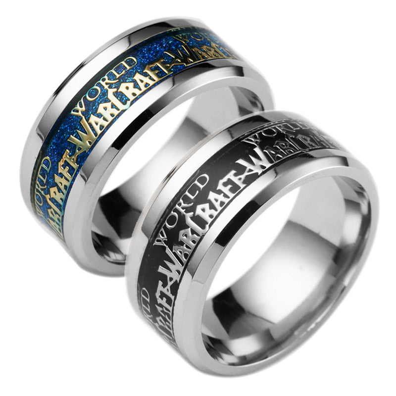 Men's Steel Letter Ring Collection - Size 6-13