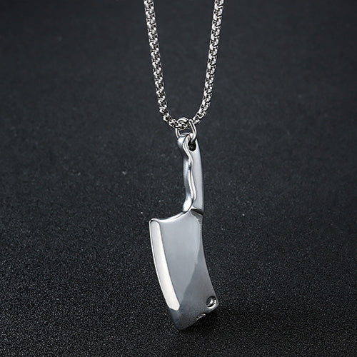 Stylish Titanium Steel Kitchen Knife Pendant for Men - Creative Stainless Steel Jewelry