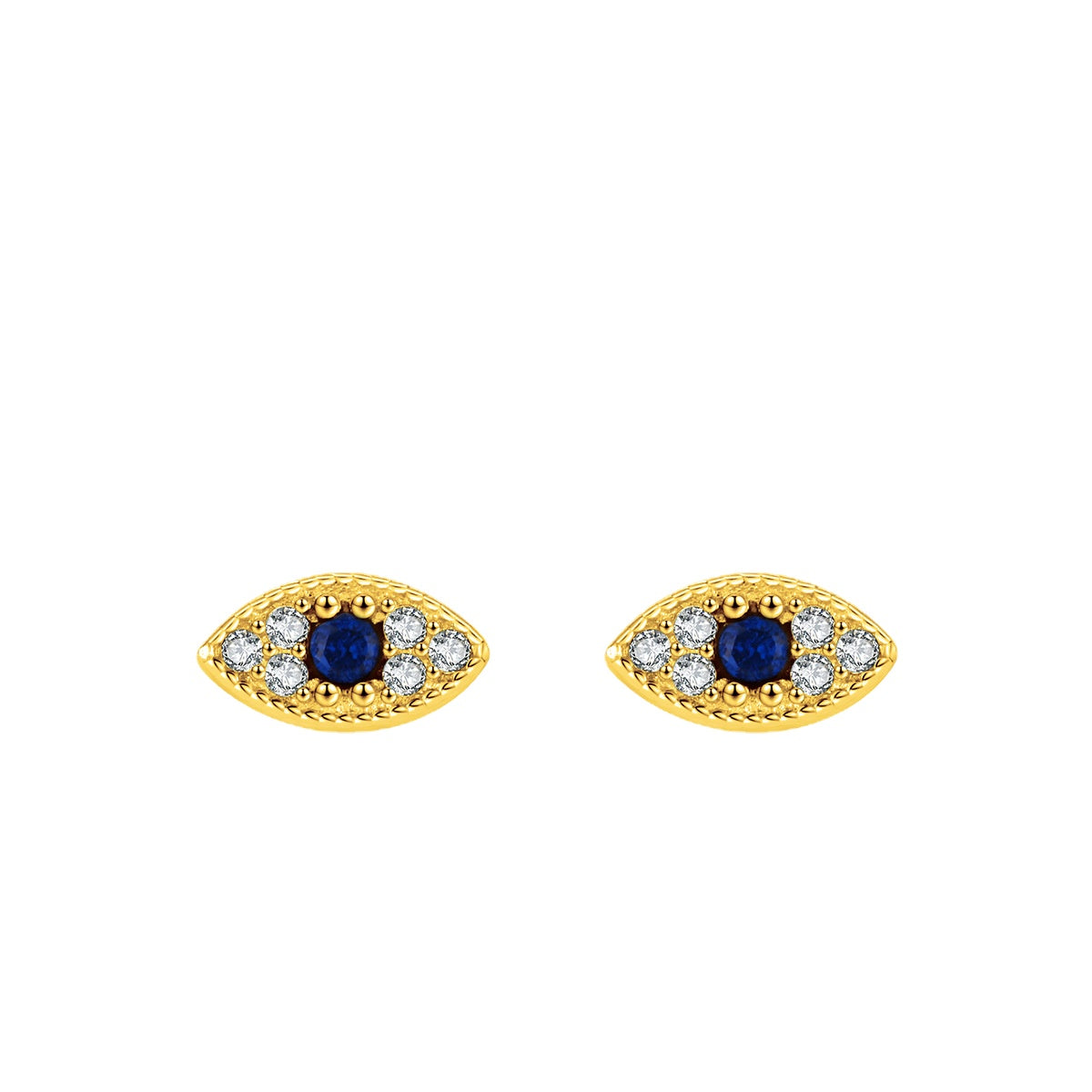 Exquisite Devil's Eye Earrings, S925 Sterling Silver with Zircons