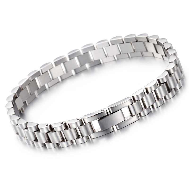 Stylish Customizable Titanium Steel Bracelet for Men - Classic European American Design