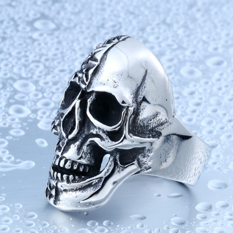 Titanium Steel Men's Edgy Skull Ring – Urban Fashion Accessory