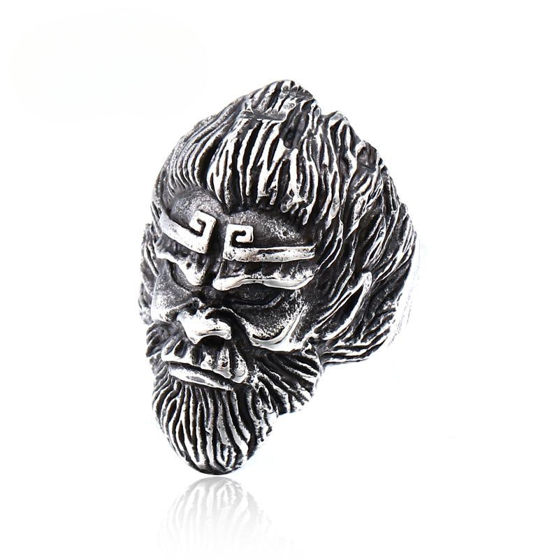 Personalized Wukong Monkey King Stainless Steel Men's Ring - Creative Design for Wholesale