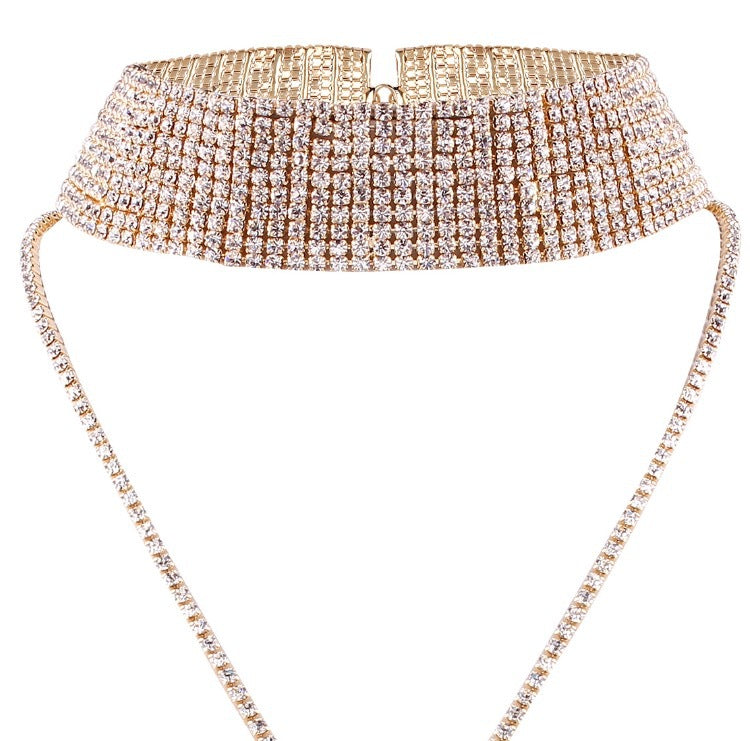 Luxury Rhinestone Embellished Cross-border Statement Necklace