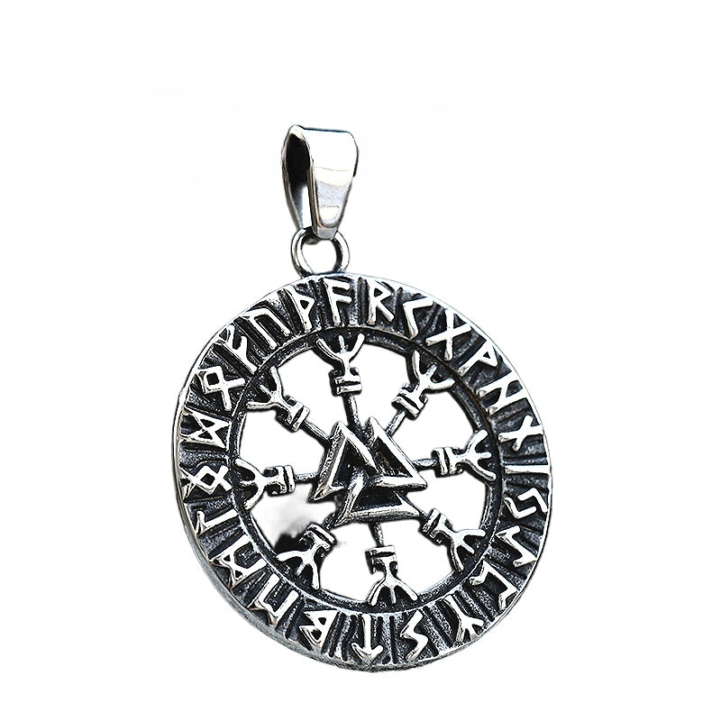 Vintage Viking-Inspired Titanium Steel Pendant for Men - Wholesale Accessories by Planderful