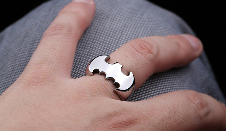 Titanium Steel Men's Batman Ring - Wholesale European and American Style Jewelry