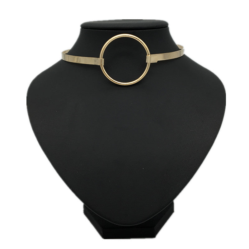 Open Circle Collar Necklace with Minimalist Design