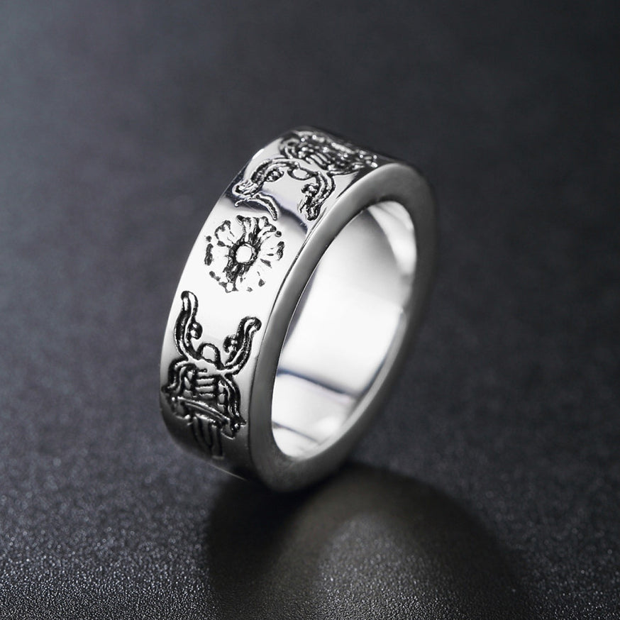 Cross Sword Pattern Titanium Steel Ring for Men