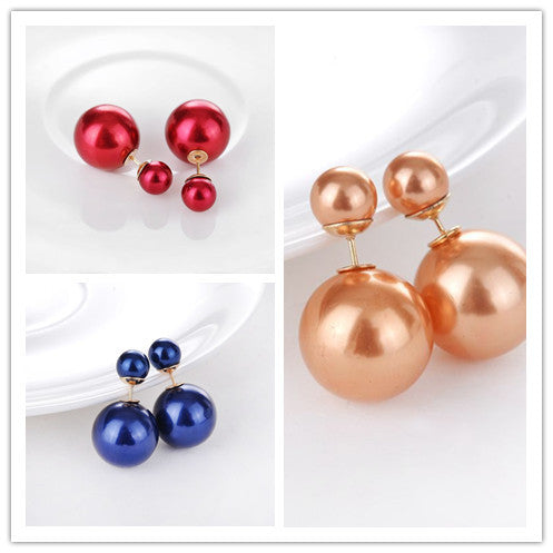 European Pearl Double-sided Earrings for Women