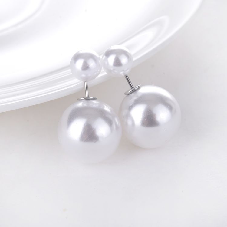 European Pearl Double-sided Earrings for Women