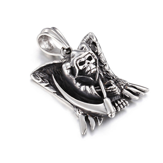 Men's Fallen Angel Pendant - Death Wings Stainless Steel Jewelry for a Domineering Style