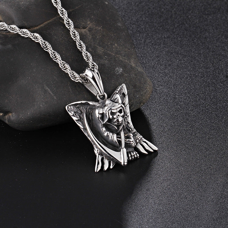 Men's Fallen Angel Pendant - Death Wings Stainless Steel Jewelry for a Domineering Style