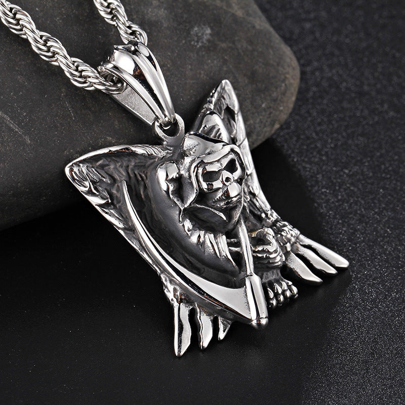 Men's Fallen Angel Pendant - Death Wings Stainless Steel Jewelry for a Domineering Style