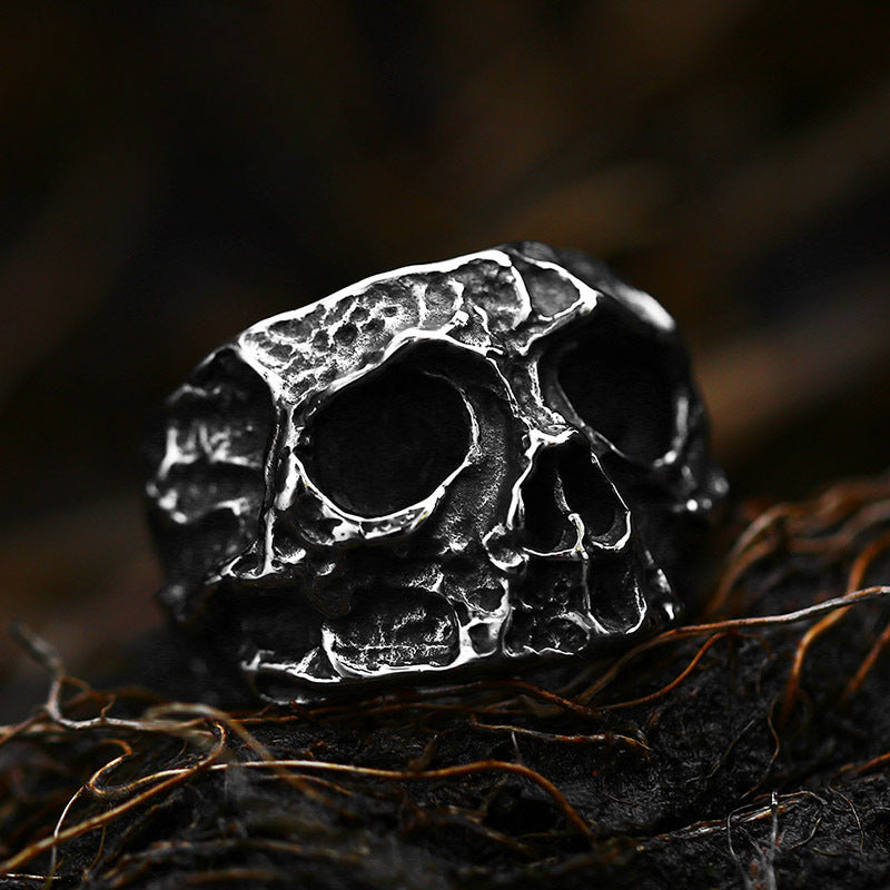 Retro Punk Titanium Steel Skull Ring for Men - Wholesale Stainless Steel Domineering Design