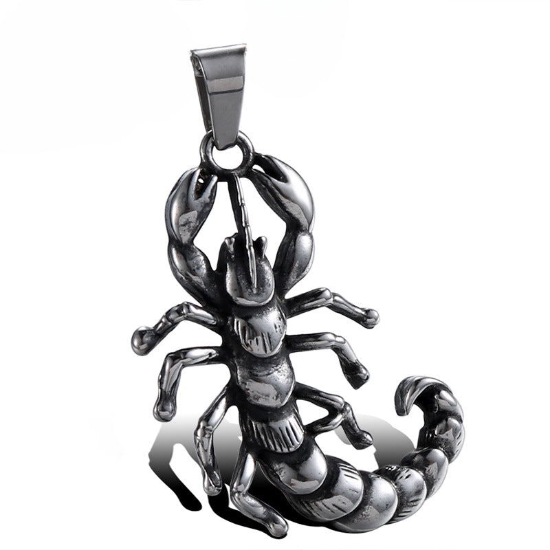 Trendy Men's Scorpion Pendant in Stainless Steel - Stylish Punk Titanium Jewelry for Men