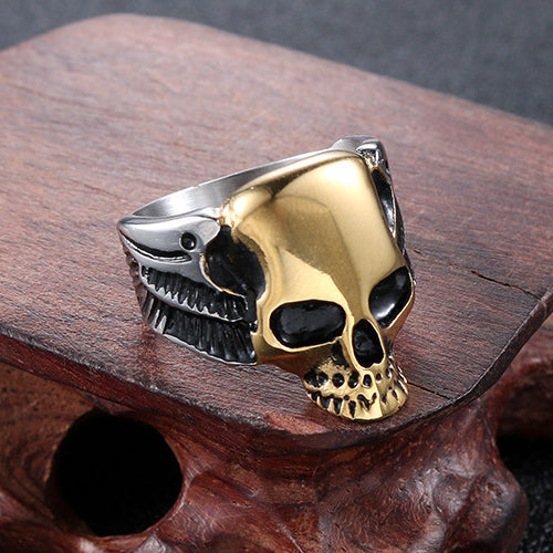 Punk Totem Skull Ring in Titanium Steel - Retro Stainless Steel Men's Fashion Accessory