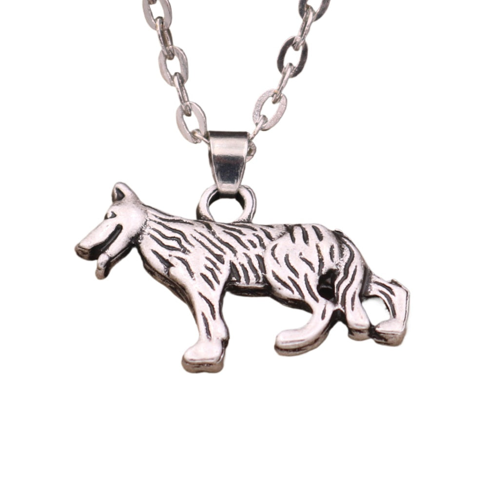 Charming Antique Silver Dog Pendant Necklace for Pet Lovers