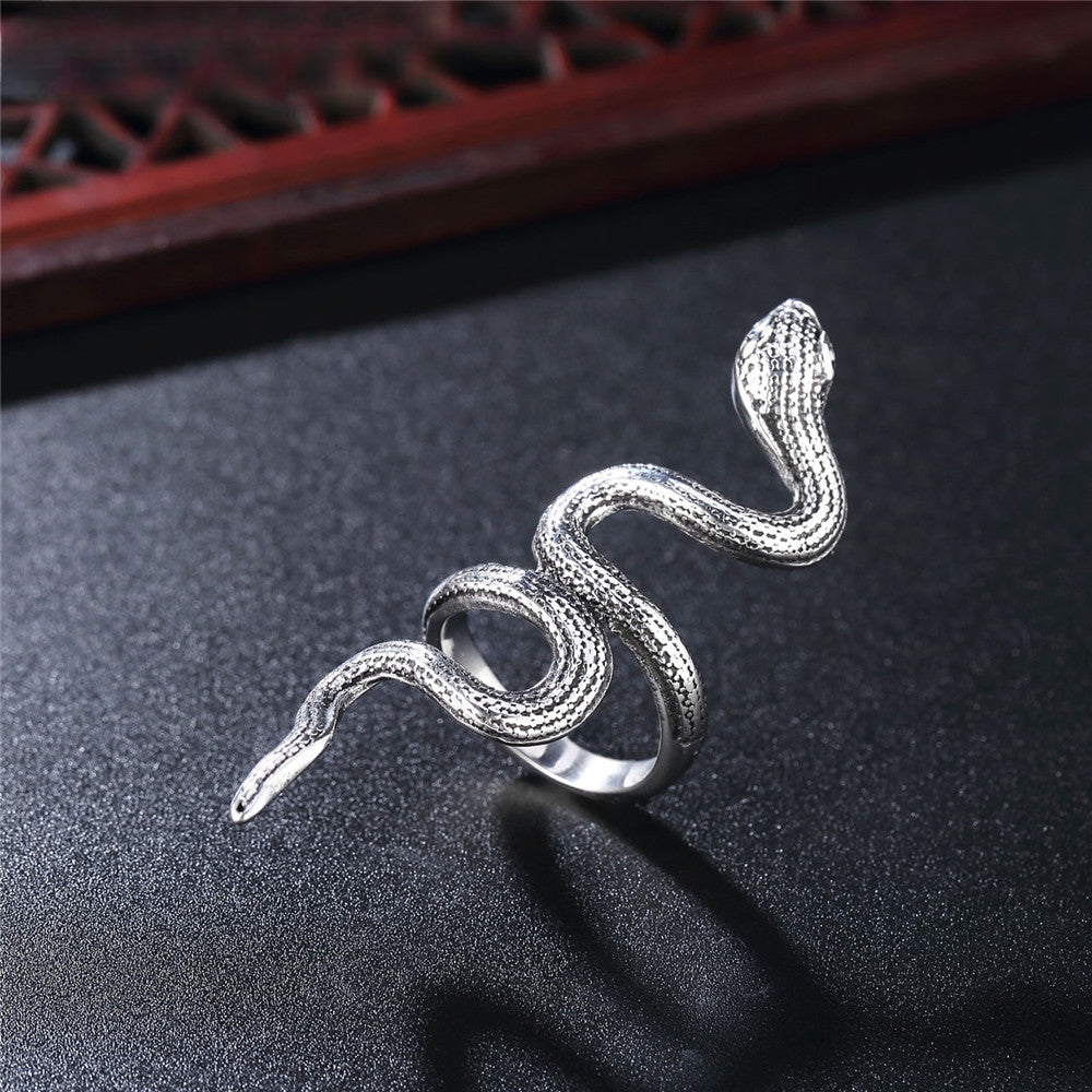 Long Snake Titanium Steel Ring for Men